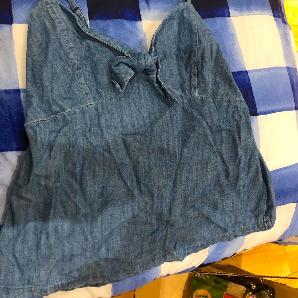 BRAND NEW Jean Crop Top with bow